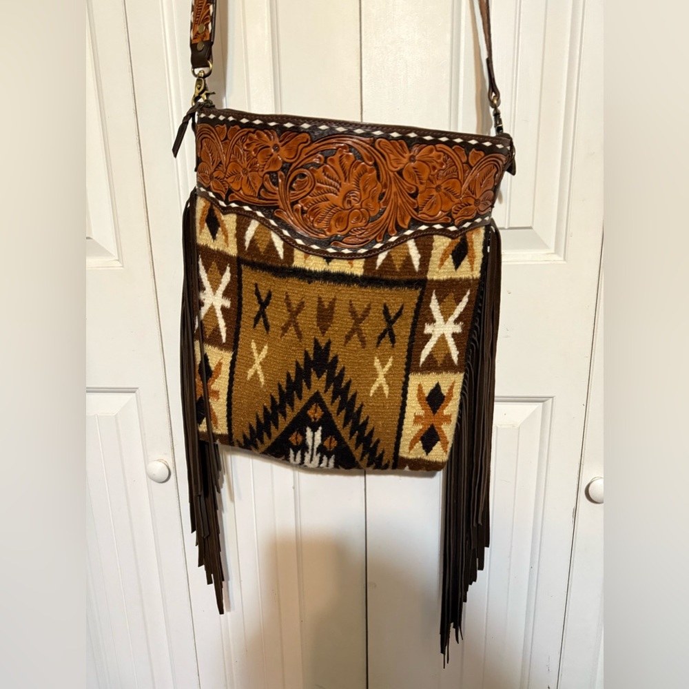American Darling Saddle Blanket Genuine Leather Women Bag Western Handbag
